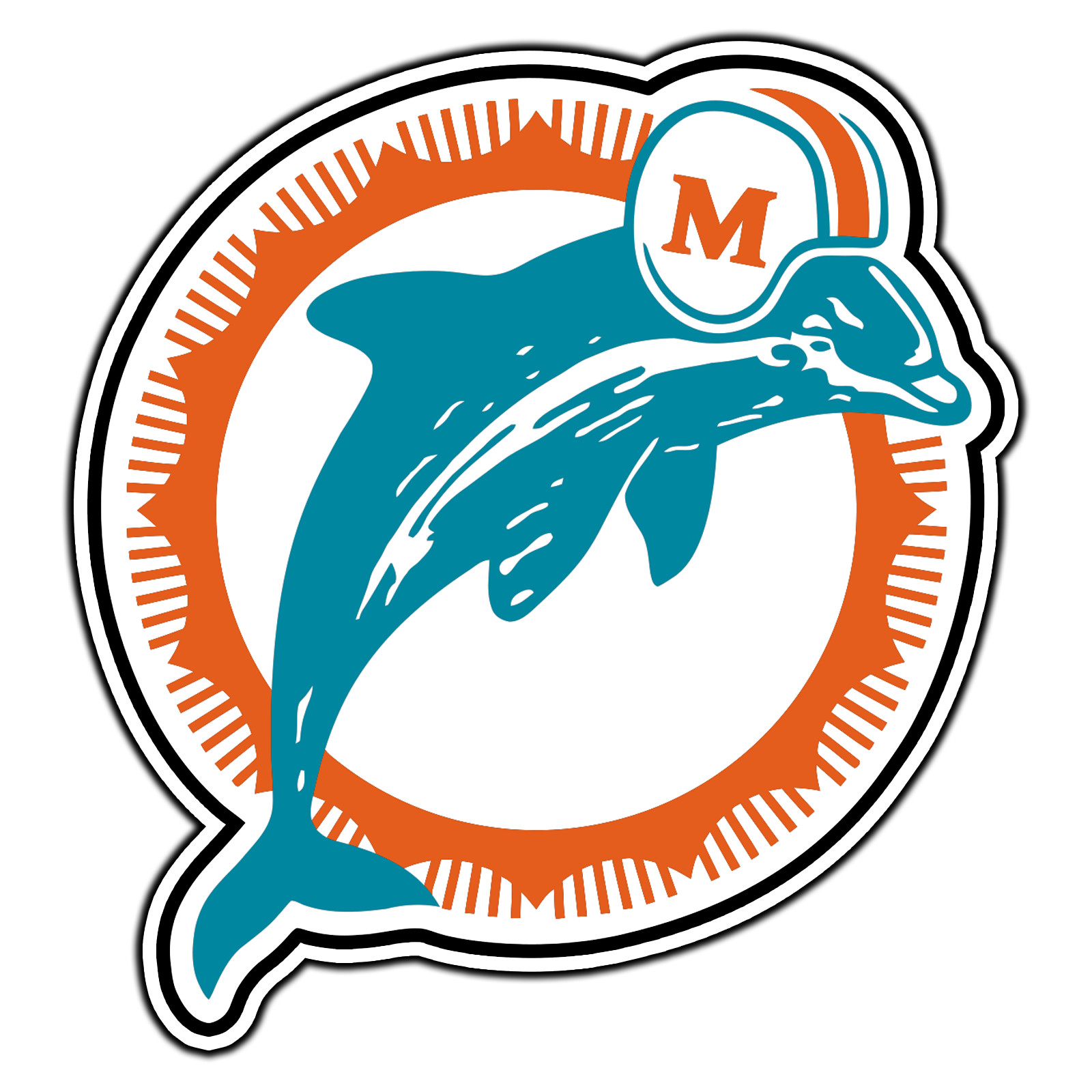 Miami Dolphins Logo #7 Football Sticker Waterproof Vinyl Decal Die-Cut Car