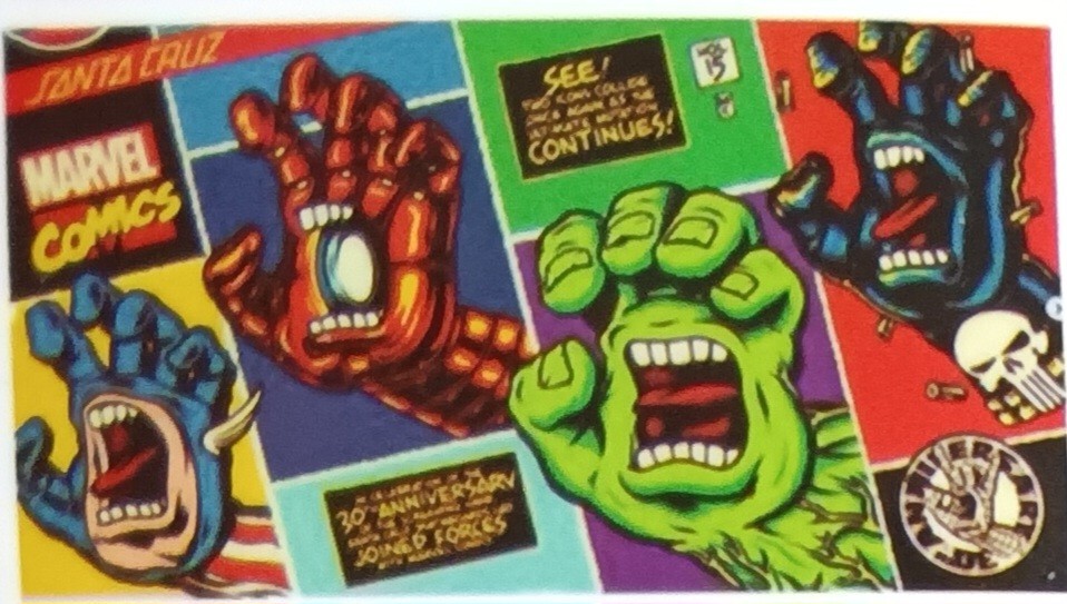 Marvel Comics Sticker 1.5 x 2.75 Inch Superhero Hands Hulk Iron Man Cap BP