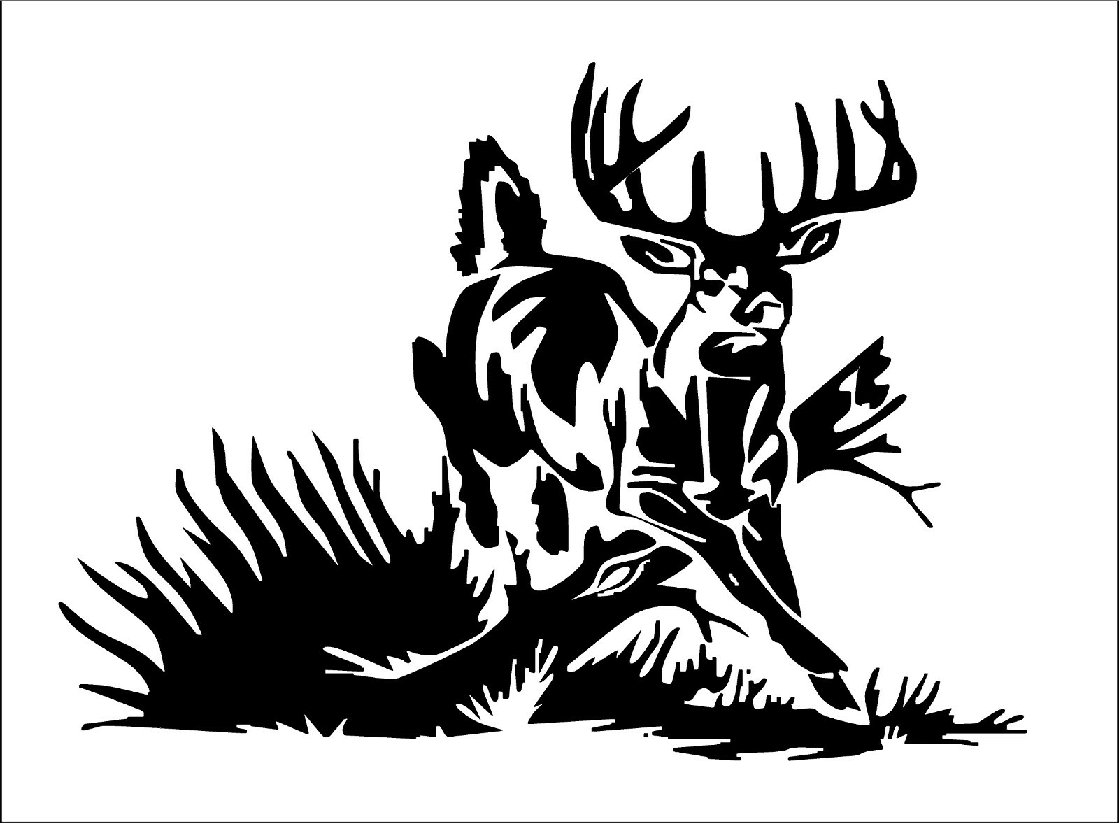 Whitetail Deer Decal Buck Jumping Log car truck vinyl sticker graphic