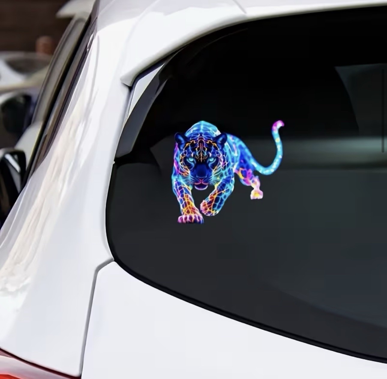 BRIGHT LED NEON PANTHER LEOPARD CAT FELINE 7” INCH LARGE VINYL DECAL STICKER 1PC