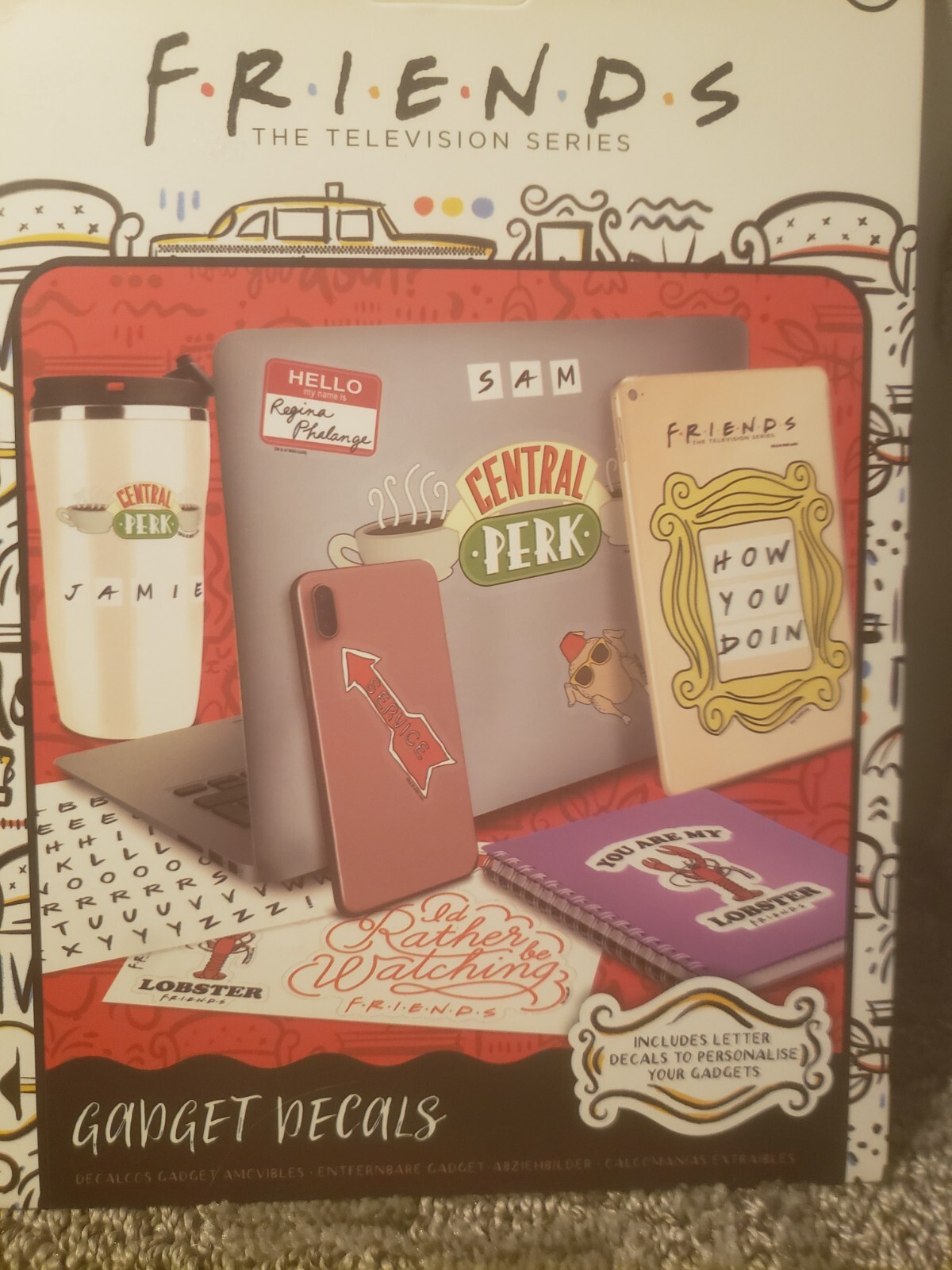 FRIENDS Decals 110 Waterproof & Removable Gadget Device Locker Decals Paladone