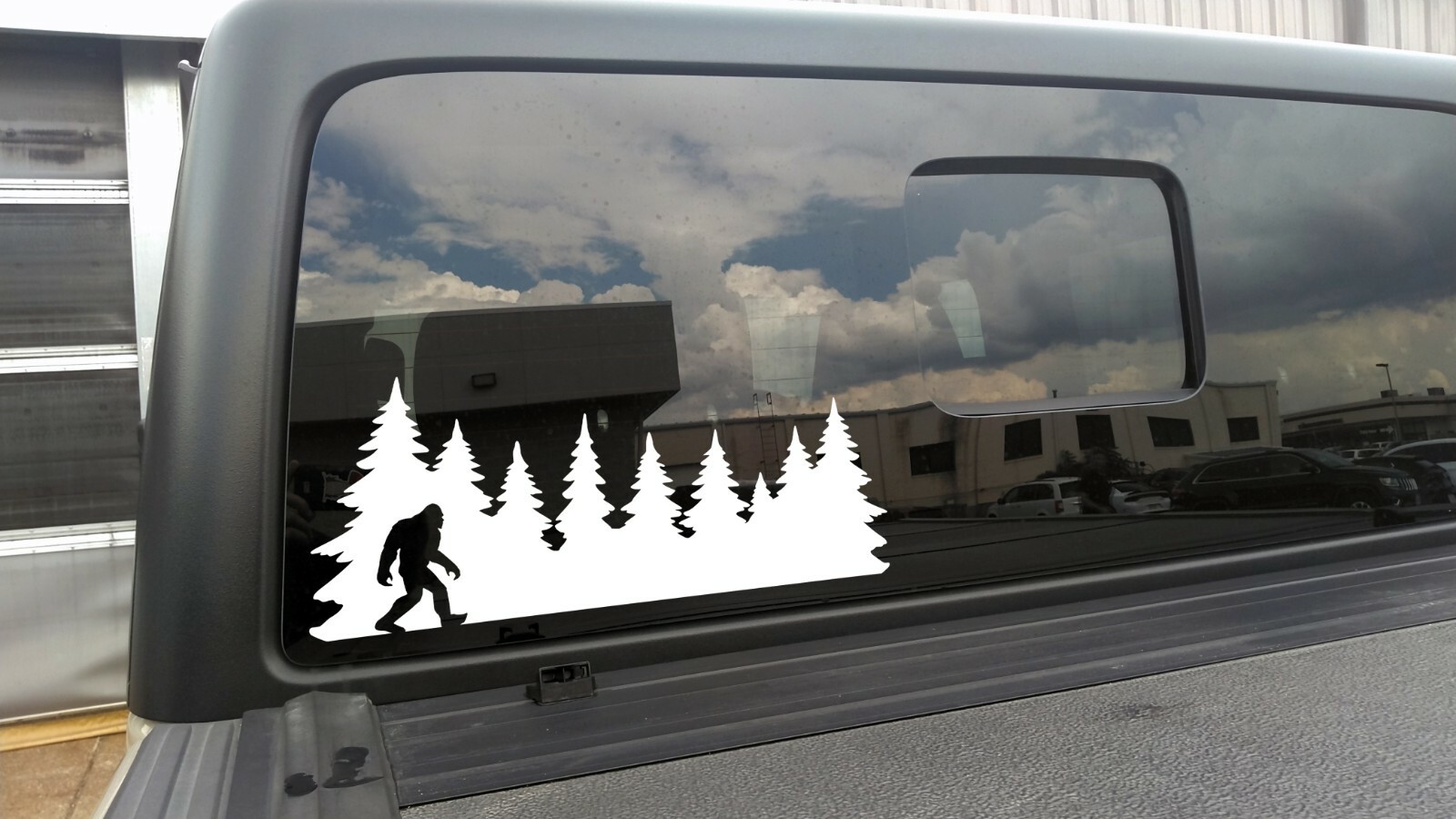 Bigfoot in Trees Vinyl Decal V12 – Sasquatch Forest Line PNW – Die Cut Sticker
