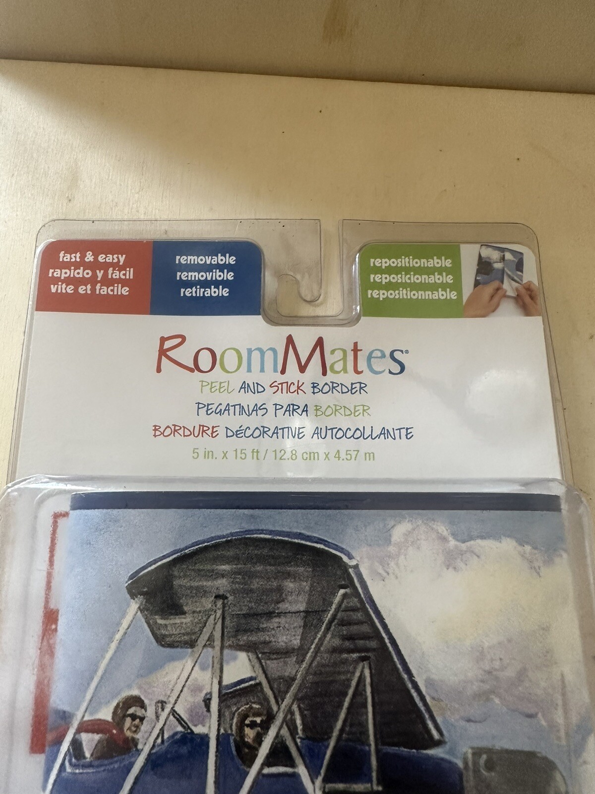 RoomMates for Kids Airplanes Planes Vinyl Removable Peel Stick Border 5"x15'
