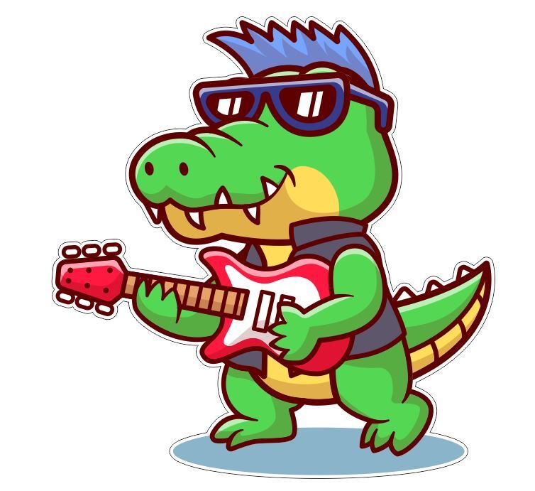 Electric Guitar Alligator Gator Crocodile Croc Sticker Stickers A164