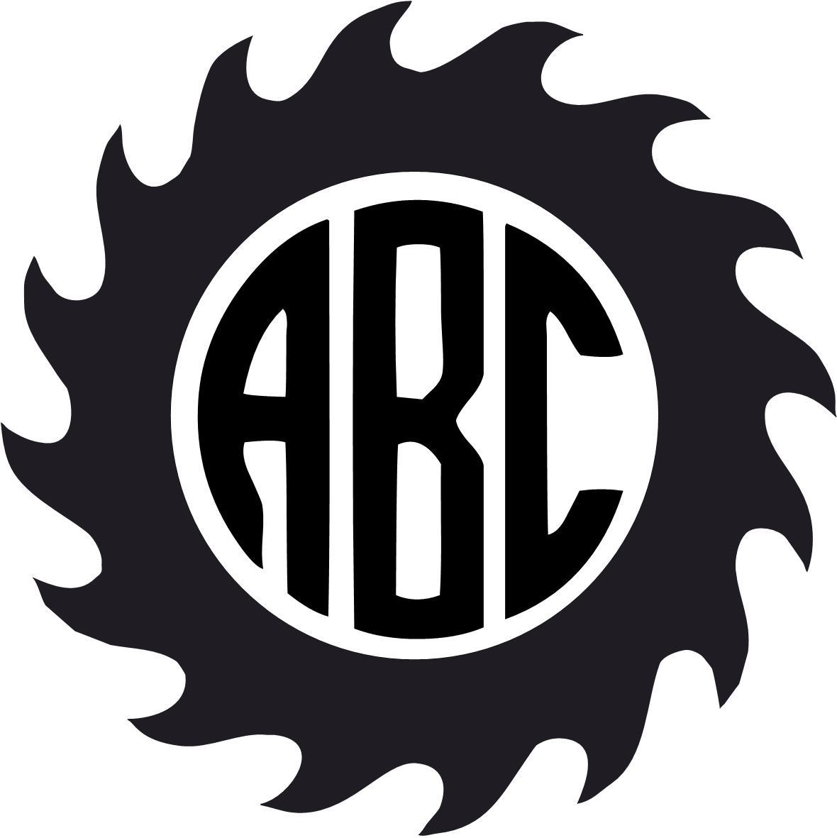 Custom Circular Saw Blade Monogram Initials Vinly Decal Yeti U Pick SIZE + COLOR