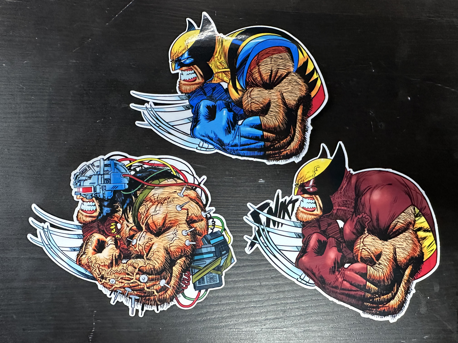 WOLVERINE VINYL WATERPROOF STICKERS WEAPON X BLUE SUIT BROWN SUIT