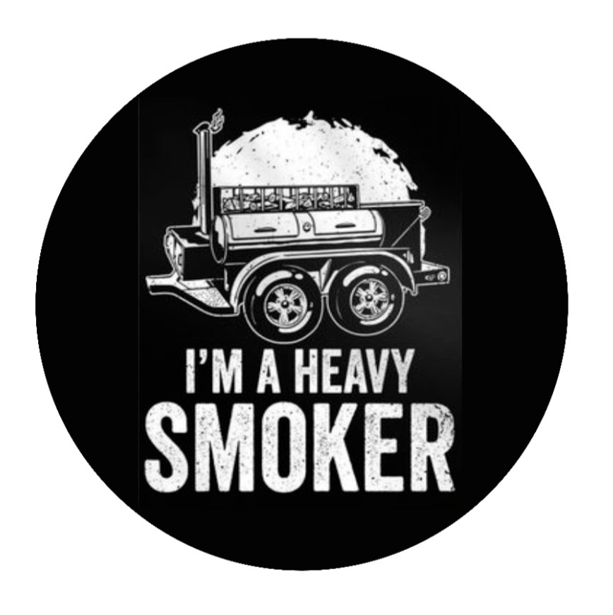 BBQ – I'm A Heavy Smoker – Vinyl Decal Sticker Car Cup Window Cooler Bar Bottle