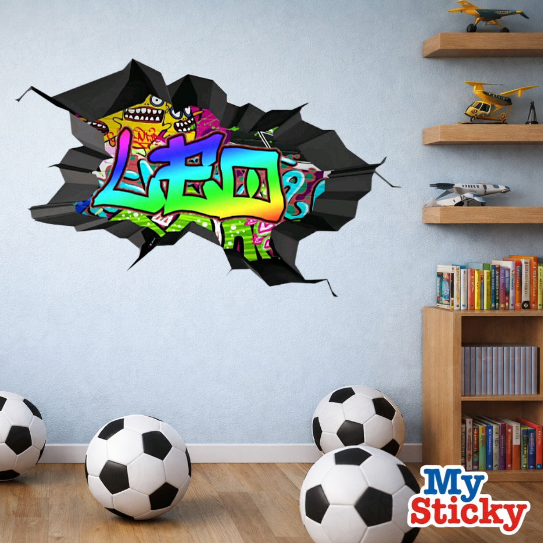 Custom Text Island Style Graffiti Name Wall Decal Personalized Sticker Decor NEW