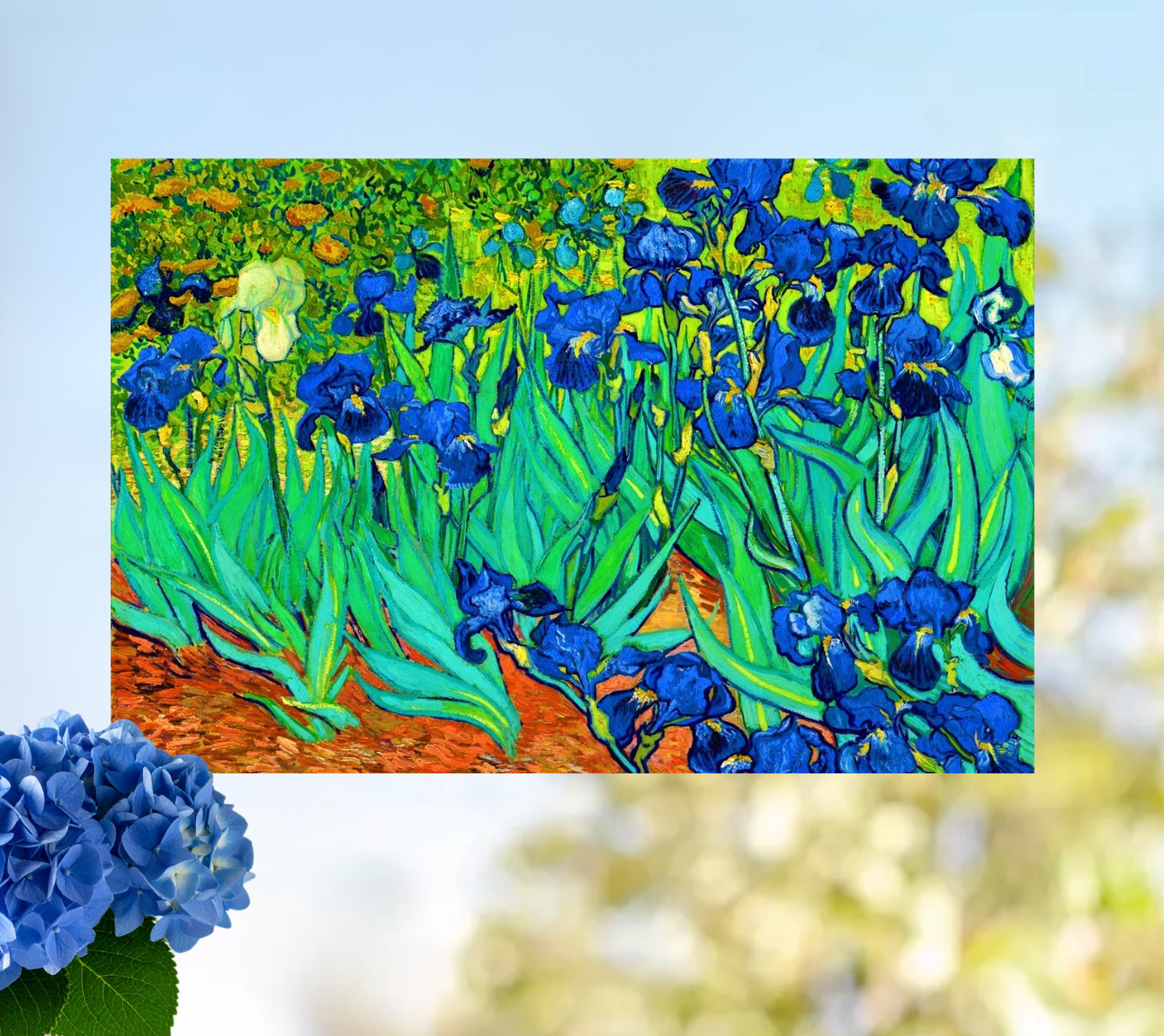 Van Gogh Irises WINDOW CLING Size 10.6" Repositionable Vinyl