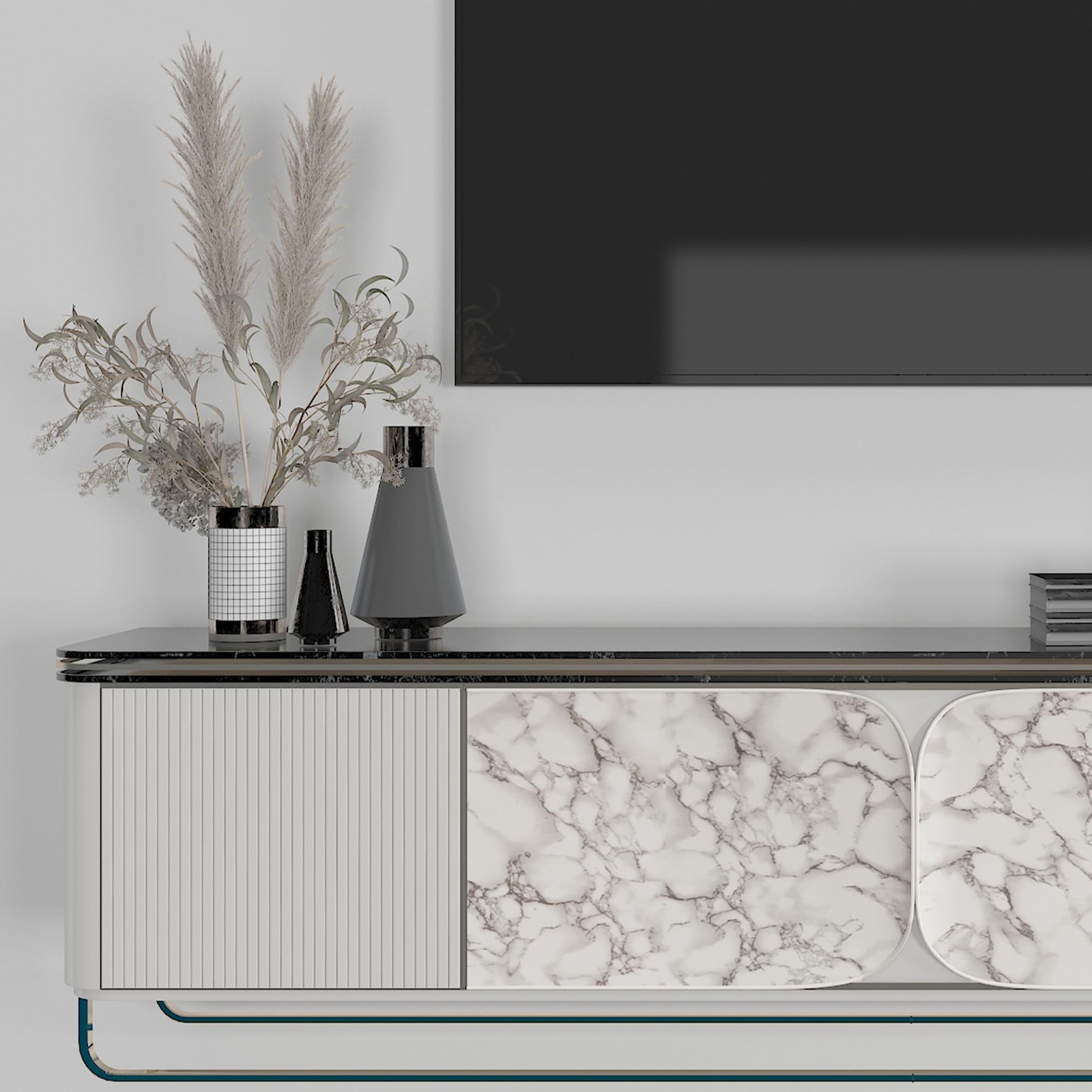 16"×118" Grey White Marble Wallpaper Peel and Stick Waterproof Gray Marble Vi…