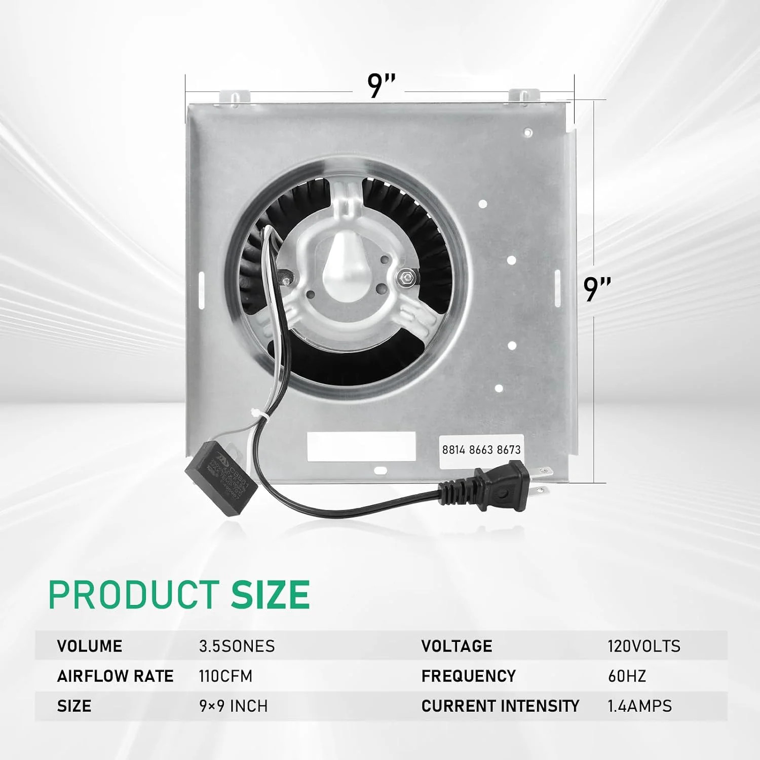 [Upgrade] Model 8814 8663 8673, Compatible with Nutone 8814R 8673RP Unit 110CFM