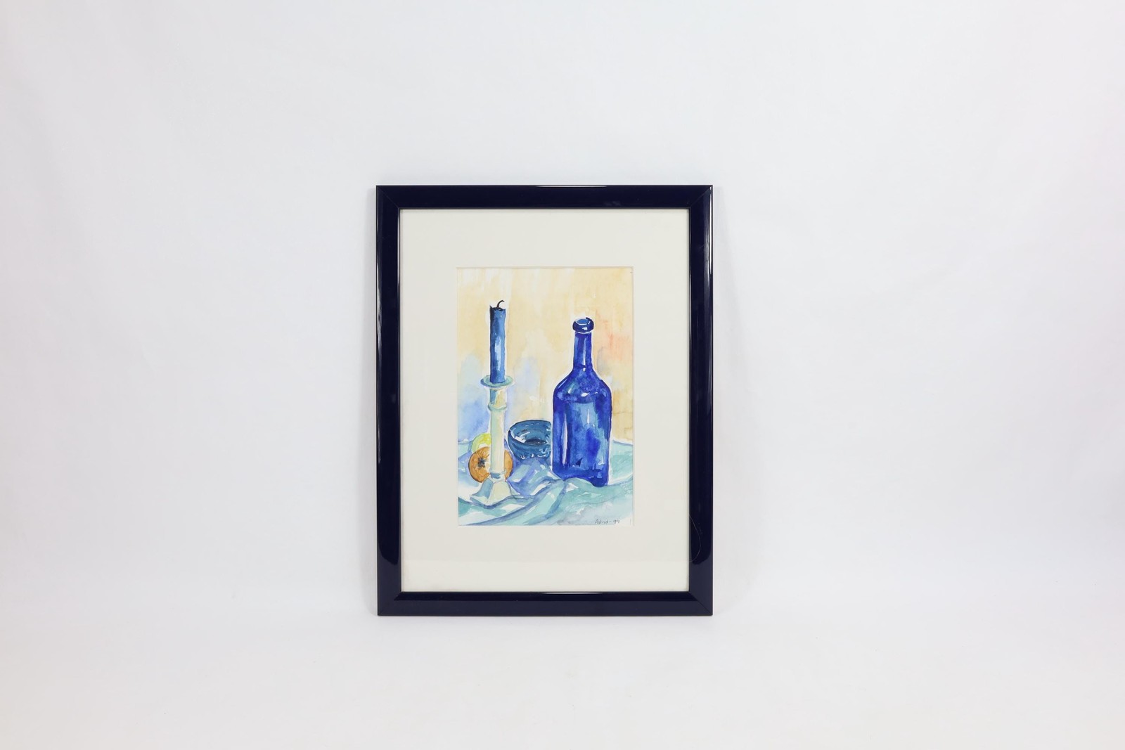 Original Norwegian Water Painting by Astrid 1999 – Vibrant Nordic Artwork with
