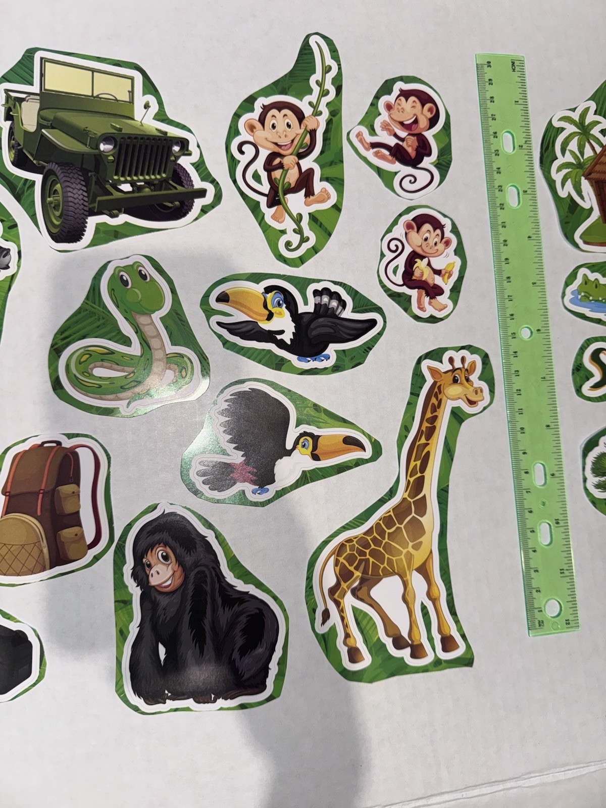 Safari Animals Themed Vinyl Stickers Set Of 19 – Great For Personalizing Walls
