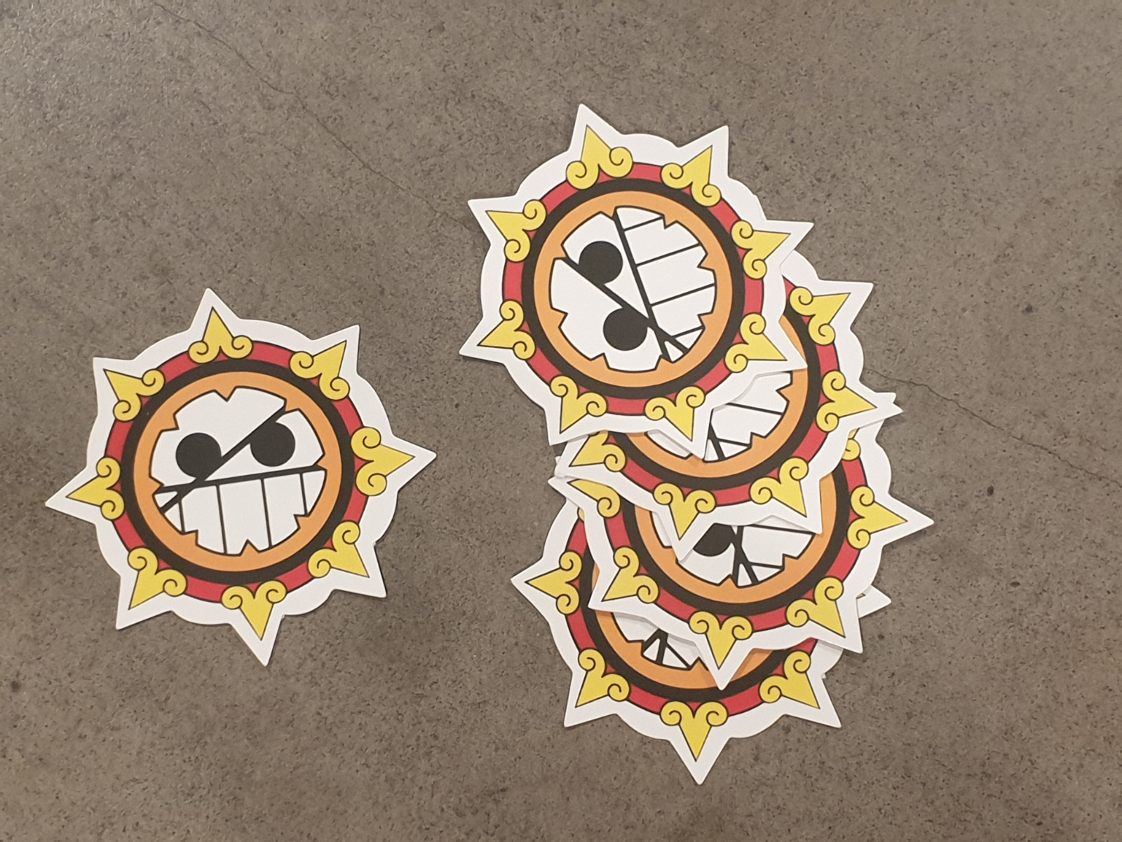 Aztec Sun style sticker pack x 5,