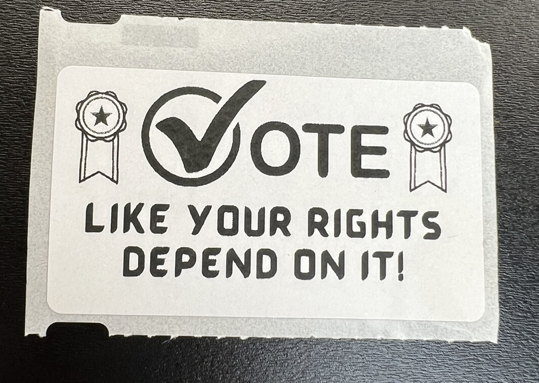 Vote Like Your Rights Depend On It! Cheap Bulk Price Political Protest Stickers