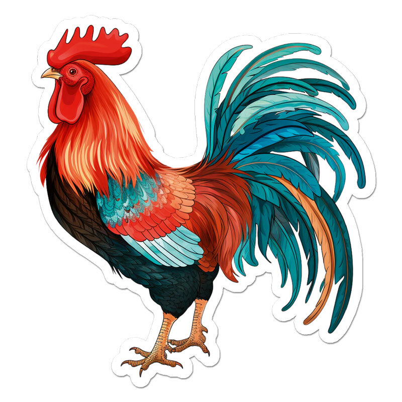 Rooster, Vinyl Decal Sticker, Indoor Outdoor, 3 Sizes, #11743