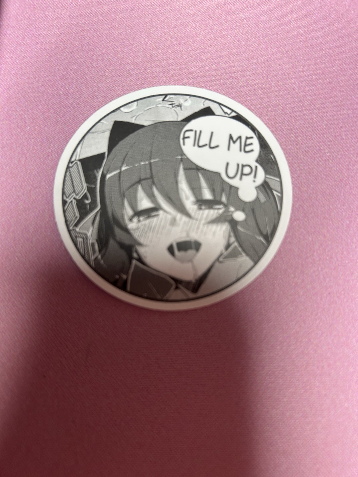 black and white waifu lewd fantasy girl sticker #16
