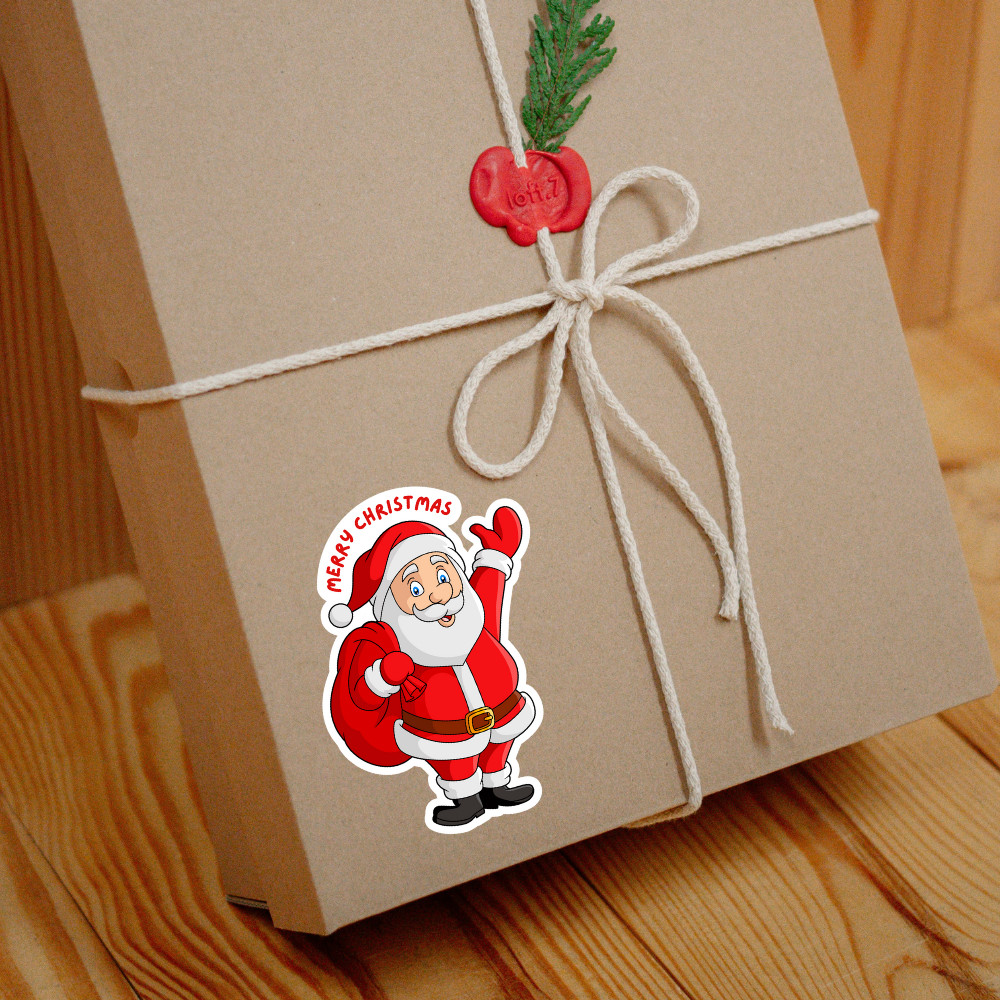 Santa Christmas Sticker Waterproof Vinyl Decal Glossy Matte Laminated NEW