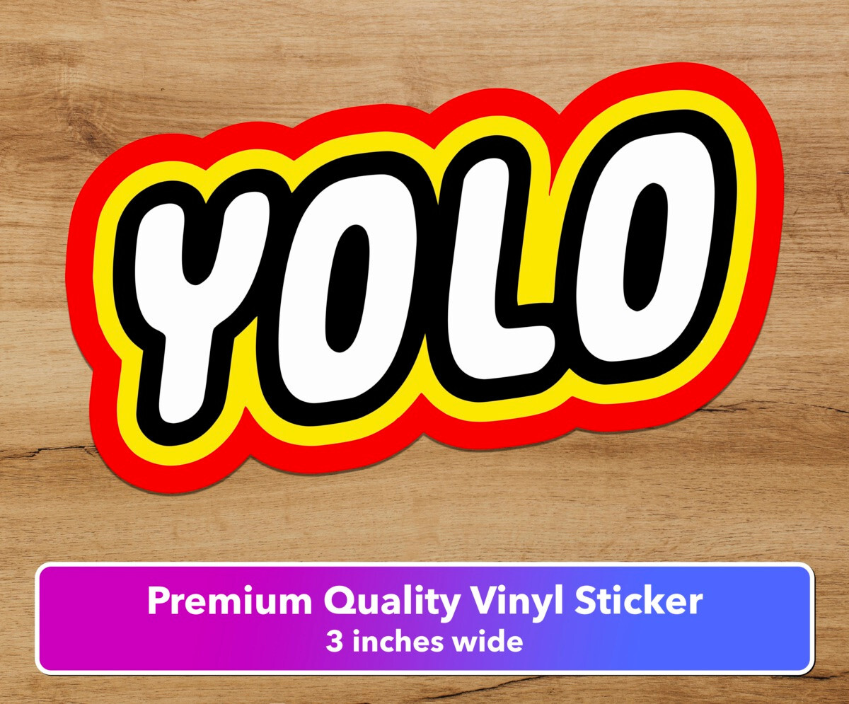YOLO LEGO logo parody High Quality Premium Vinyl Sticker for Bottle Car Laptop
