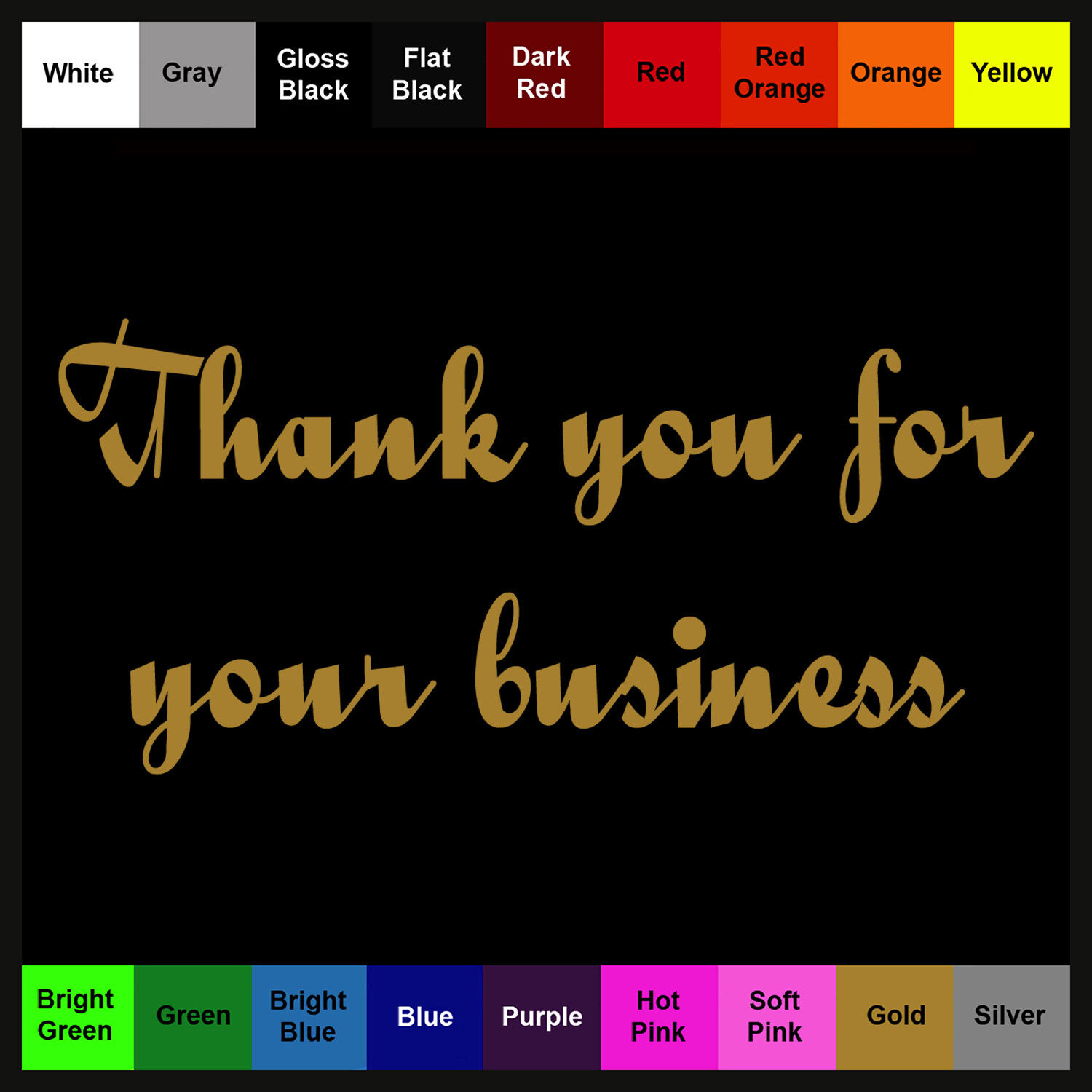 Thank you Sticker Business Sign Thankful Decal