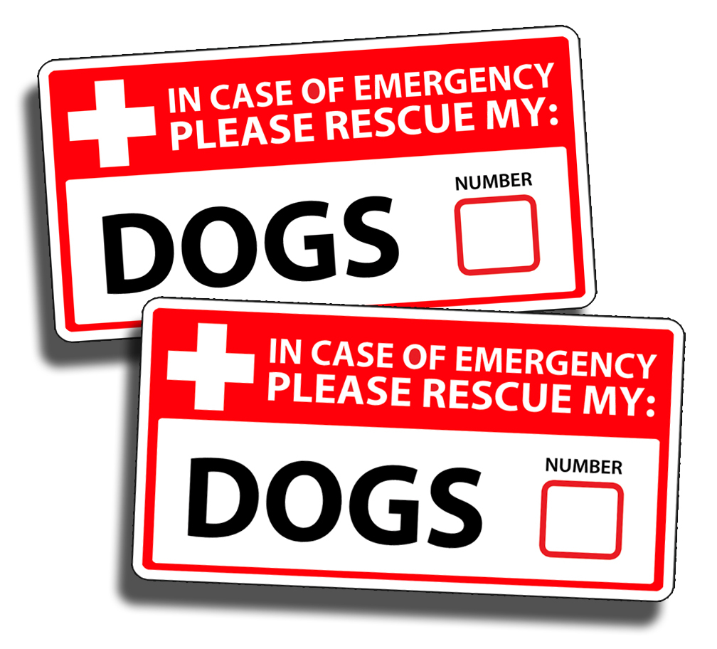 DOG Emergency Pet Rescue Decal Sticker Lab Bulldog Poodle Boxer Pitbull Safety