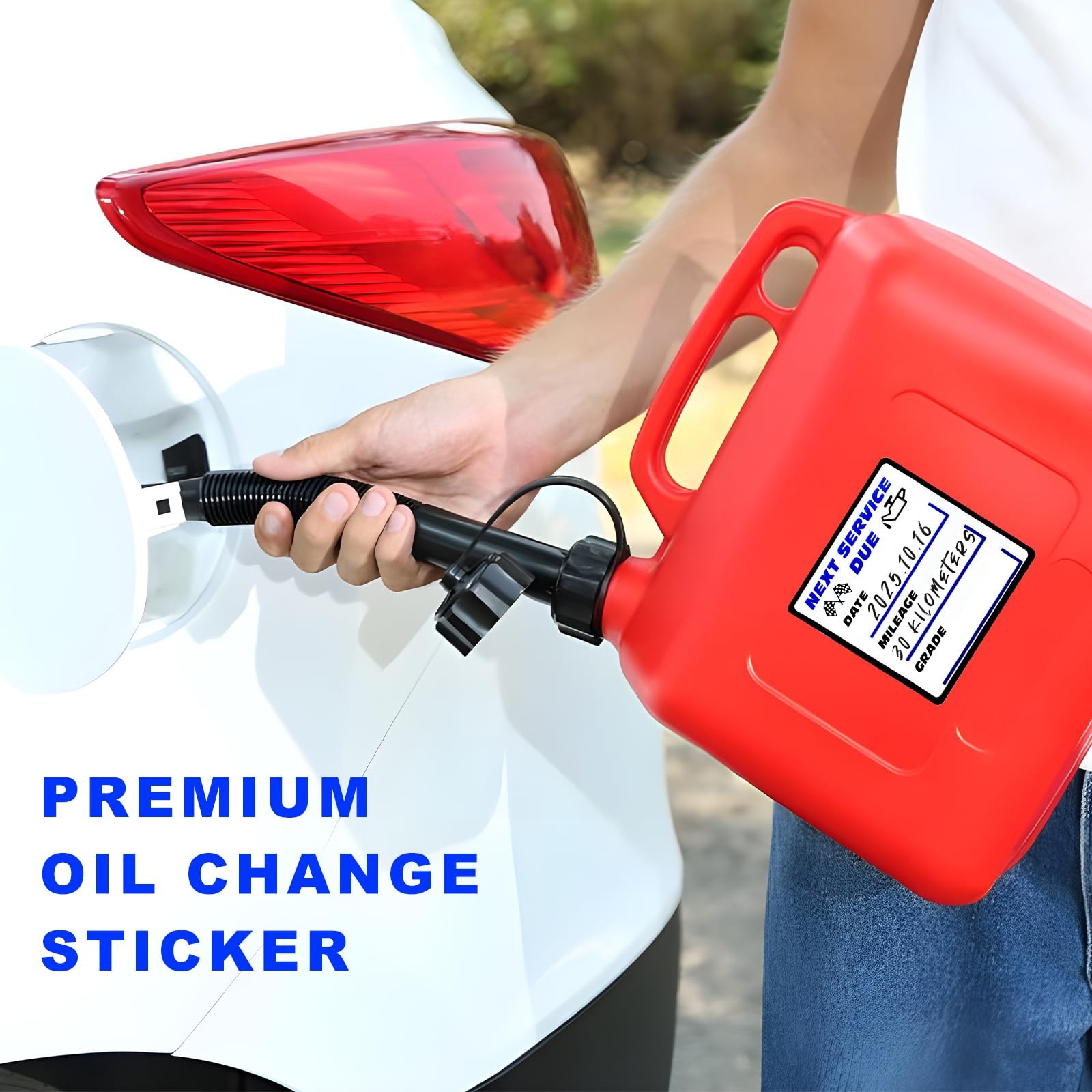 300PCS Oil Change Stickers, 2" × 2" Transparent No Residue Oil Change Reminde…