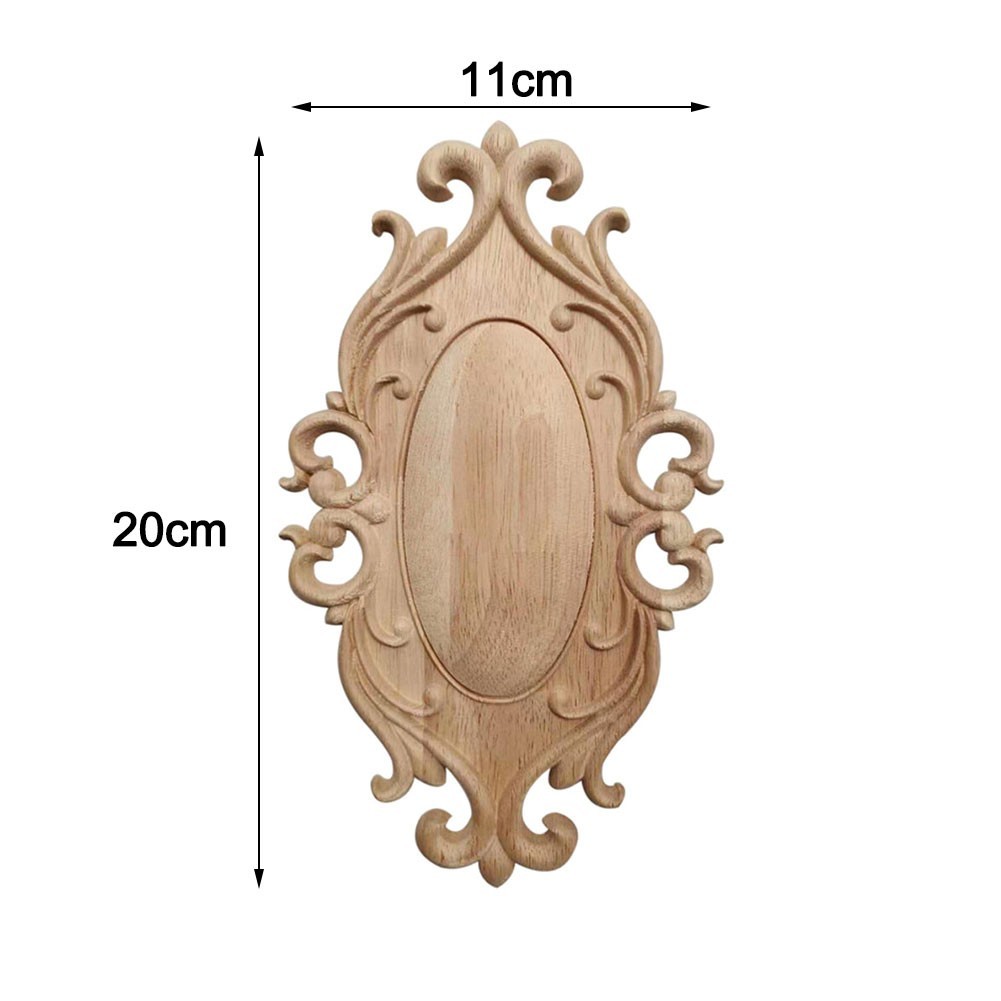 Wood Carving Home Decor Applique Vintage Style Door Wall Mount 4 Size Options