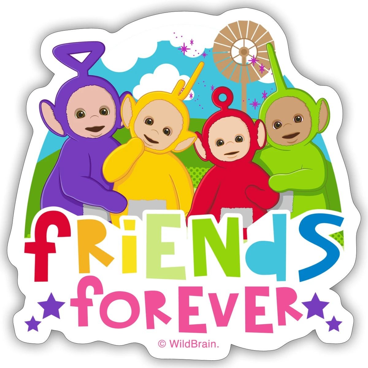 Teletubbies Cute Design Friends Forever Sticker, max. 4 x 4"
