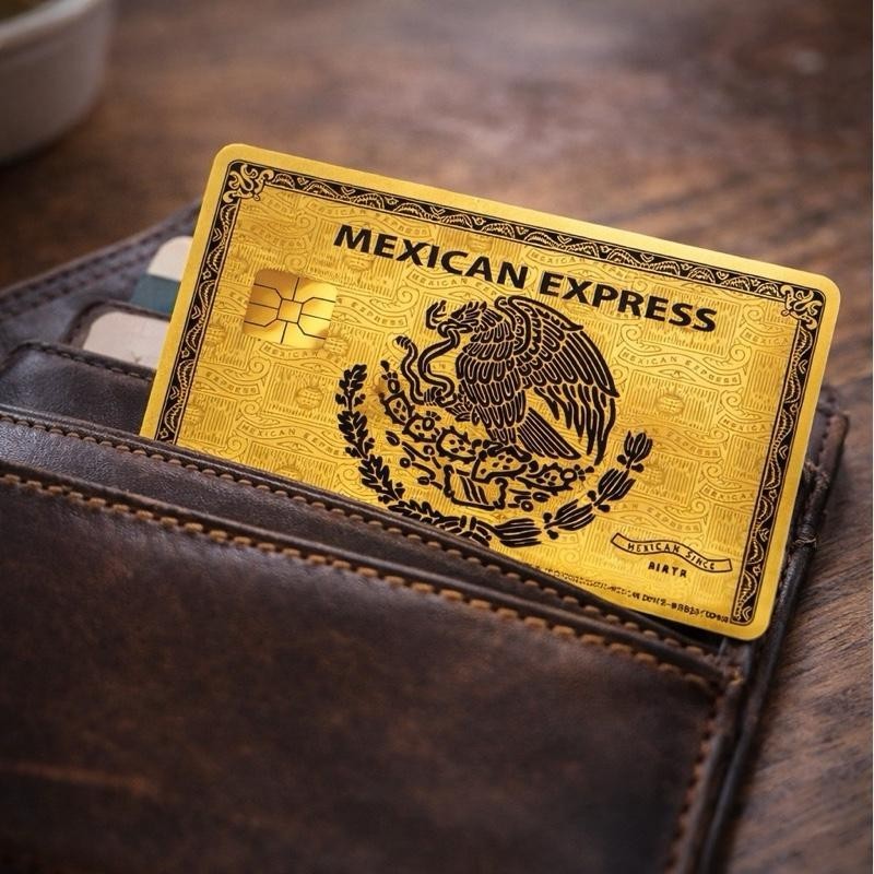 Mexican Express Credit Debit Card Skin Cover l Sticker Chip Funny Decal l 2pcs