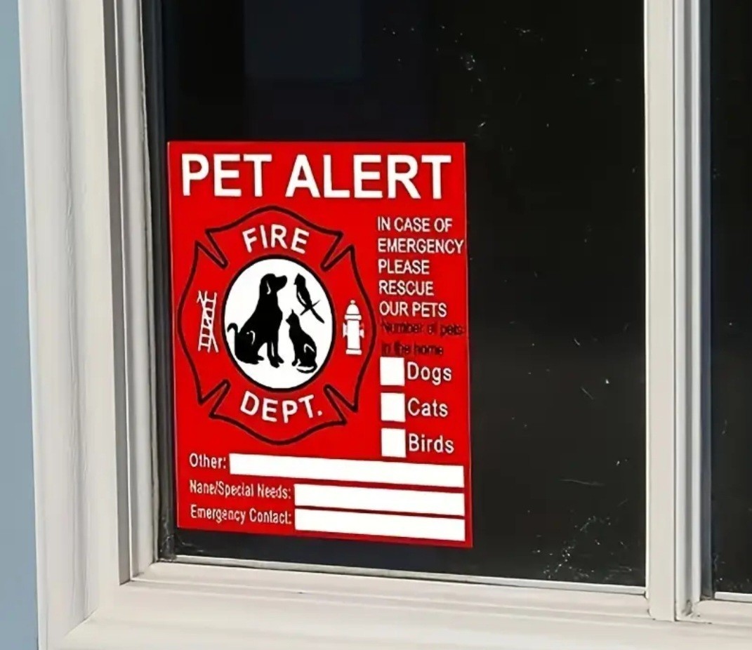 Pet Alert Window Stickers Decals Fire Police Free Shipping