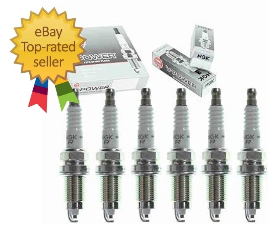 6 pc NGK V-Power Spark Plugs compatible with Jeep Cherokee 4.0L L6 1991-1998