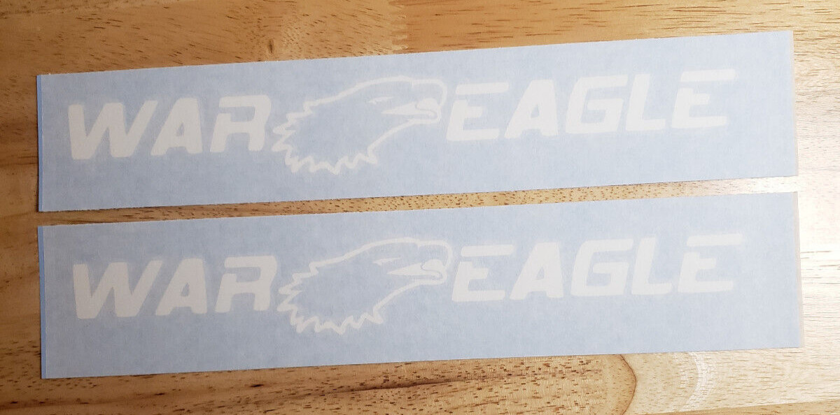 War Eagle Boats Decals Stickers Gloss white 11" (2) Fast USA
