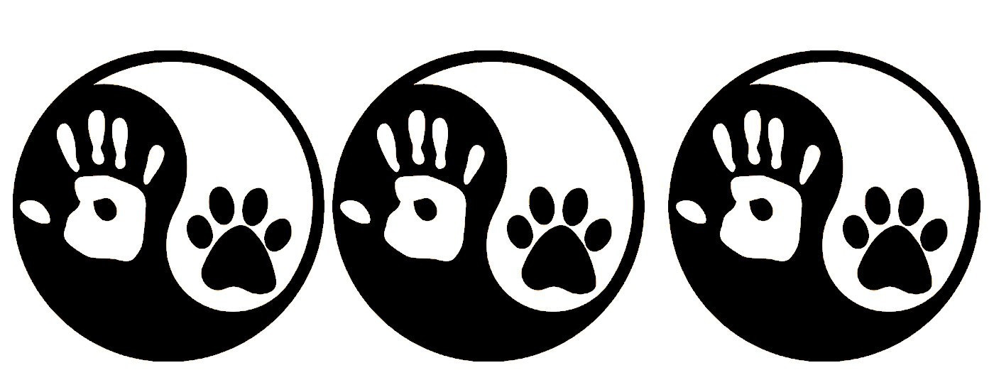 Yin Yang Paw Handprint Black Vinyl Decals Car Truck Van Windows Laptop Tumblers