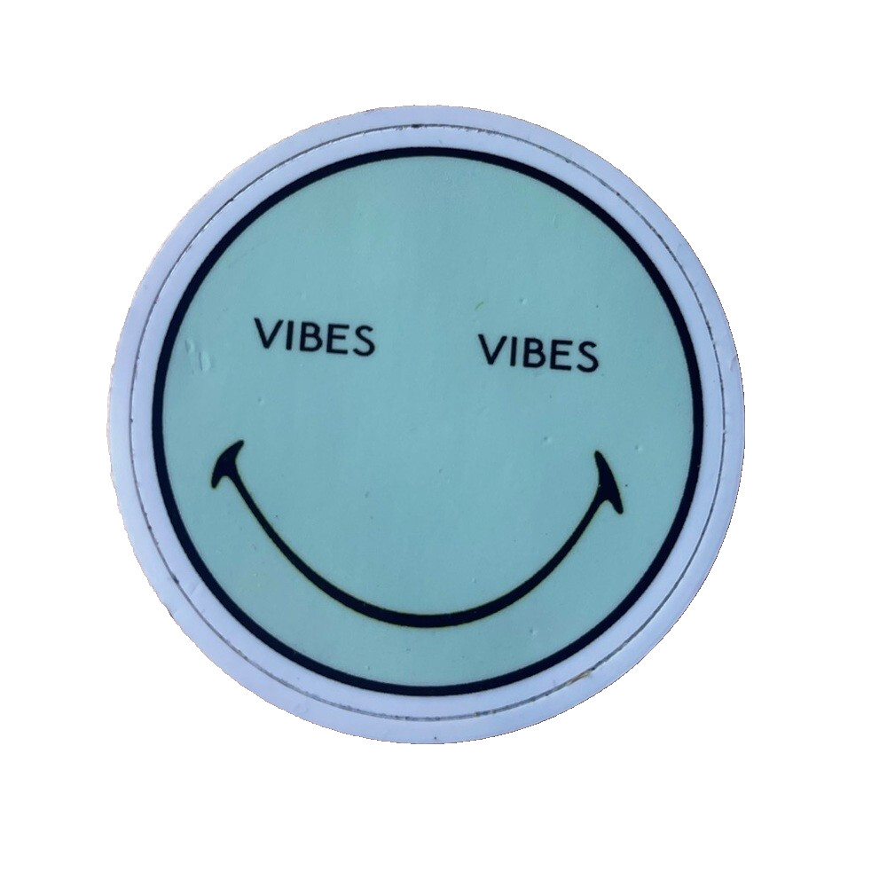 New Vibes Smiley Face UV Vinyl Sticker 2.5"