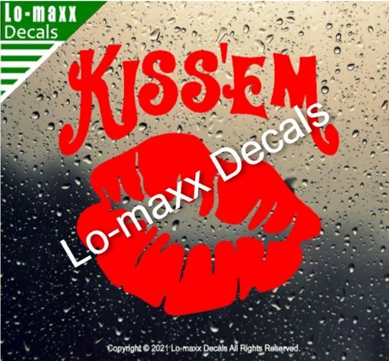 KISS’EM Kissing Hot Lips Original Design Superior Quality Die Cut Vinyl Decal