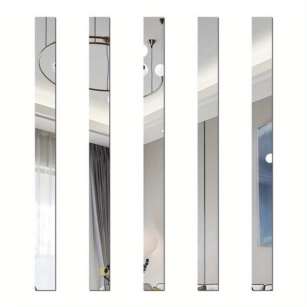 20Pcs Strip Acrylic Mirror Stickers Self Adhesive Home Wall Decoration
