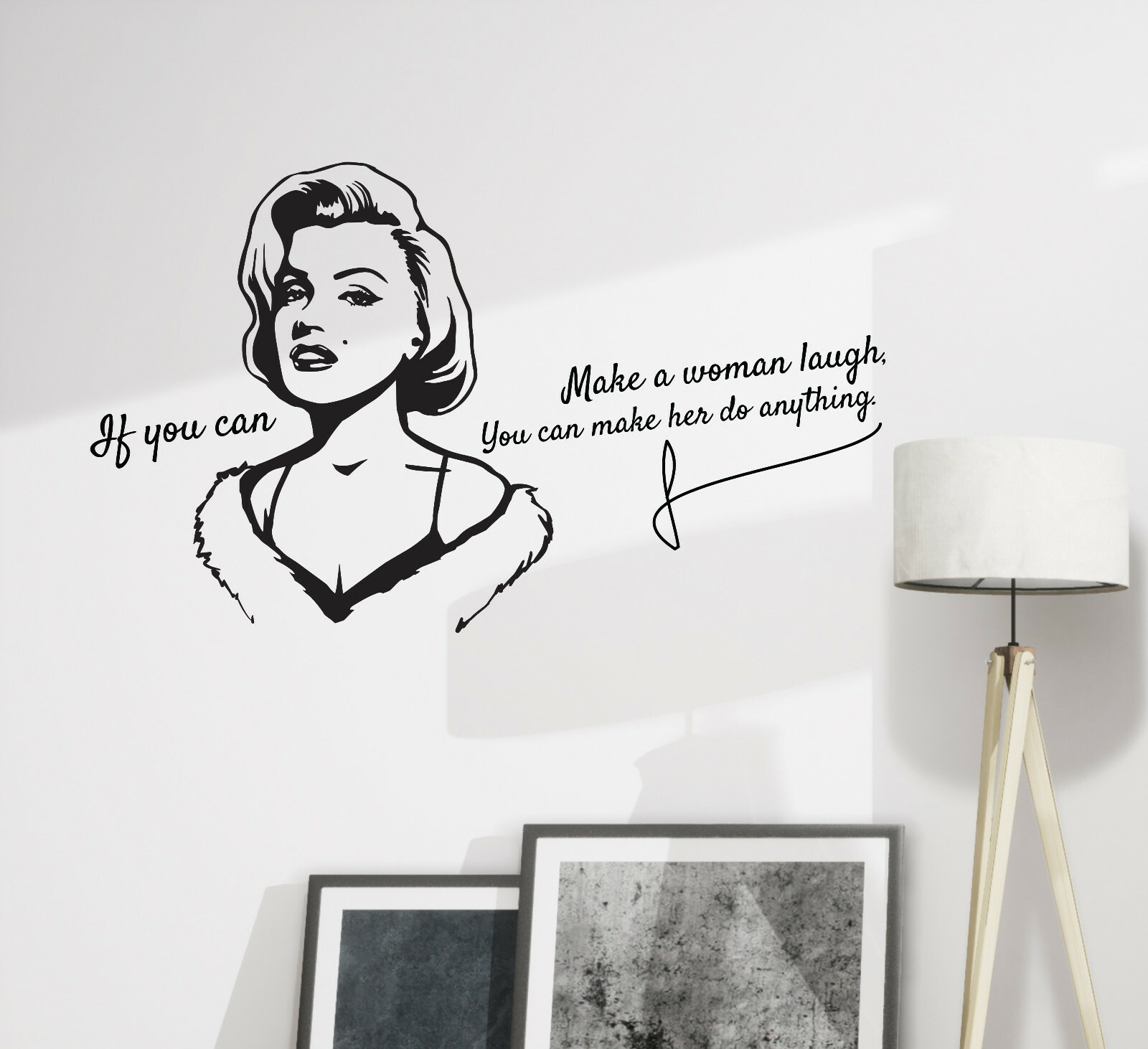 Wall Decal Monroe If You Can Make Laugh Vinyl Black 28.5 in x 17 in in gz365