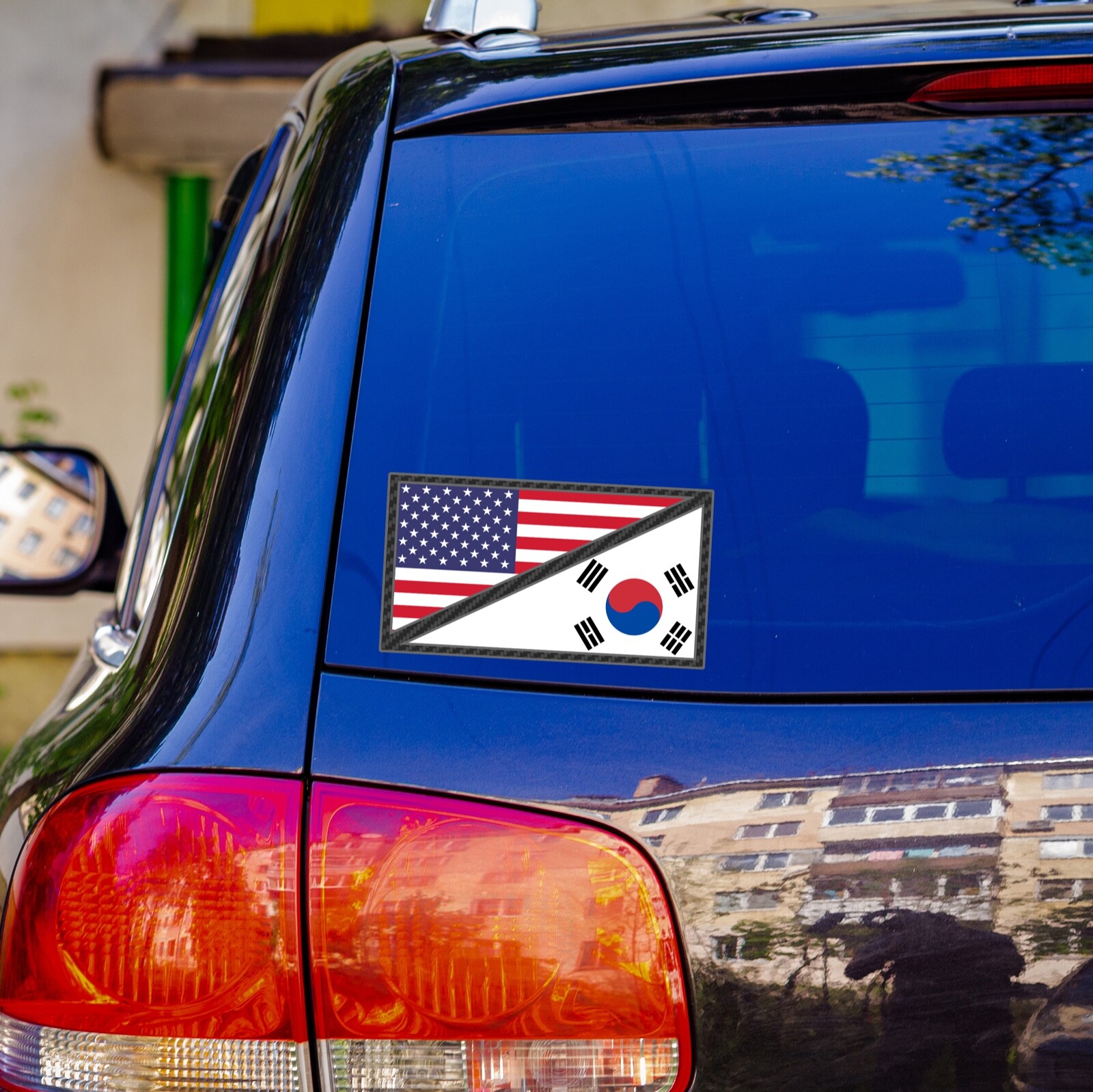 Korean American Sticker KDM Decal Car South Korea Flag USA US America Country