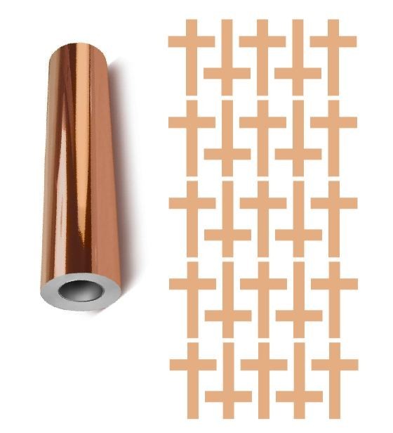 Cross Stickers Chrome Rose Gold 1.5" Religious Envelope Seals Church DC30