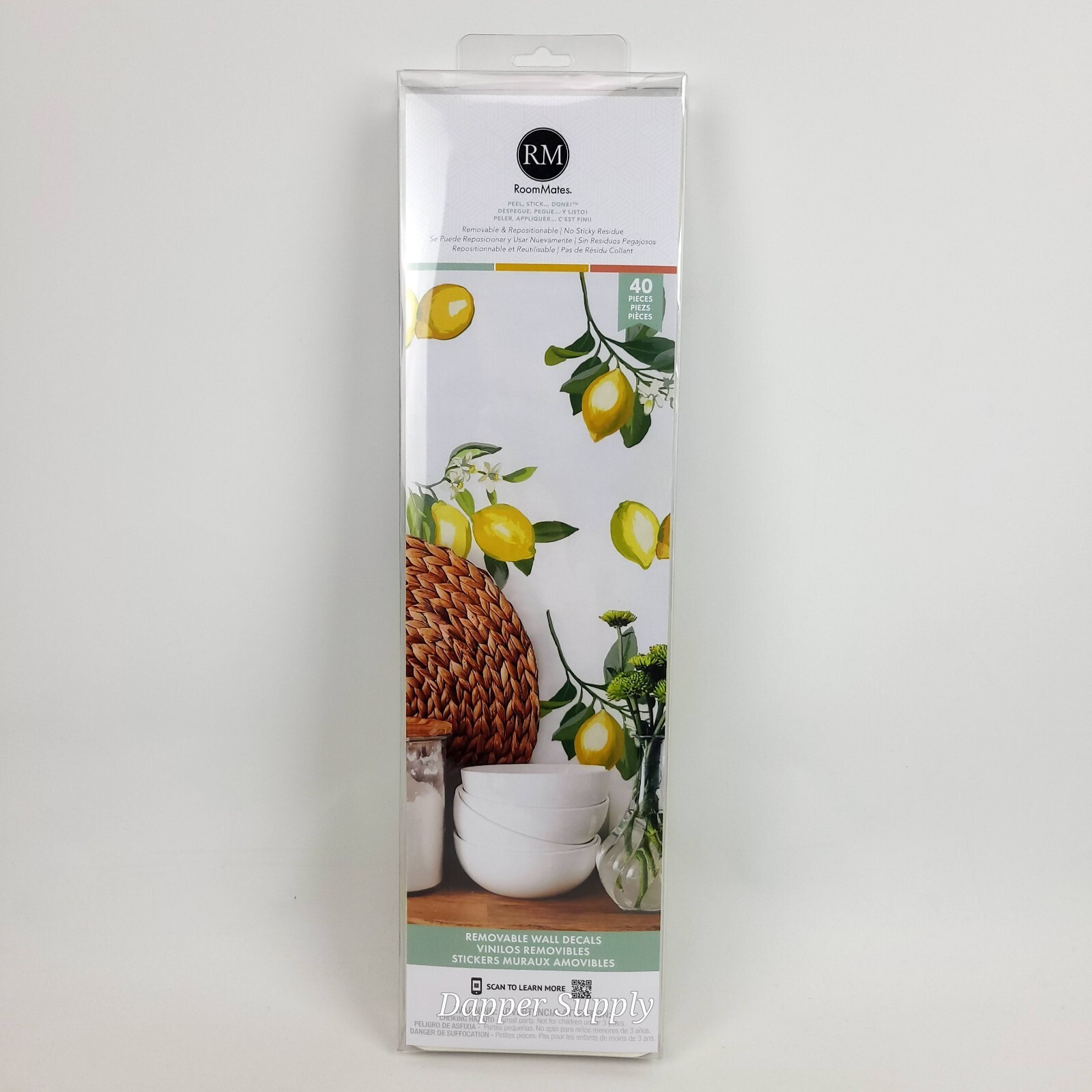 RoomMates Lemon Peel and Stick Giant Wall Decals Yellow Green 36.5" x 17.25"