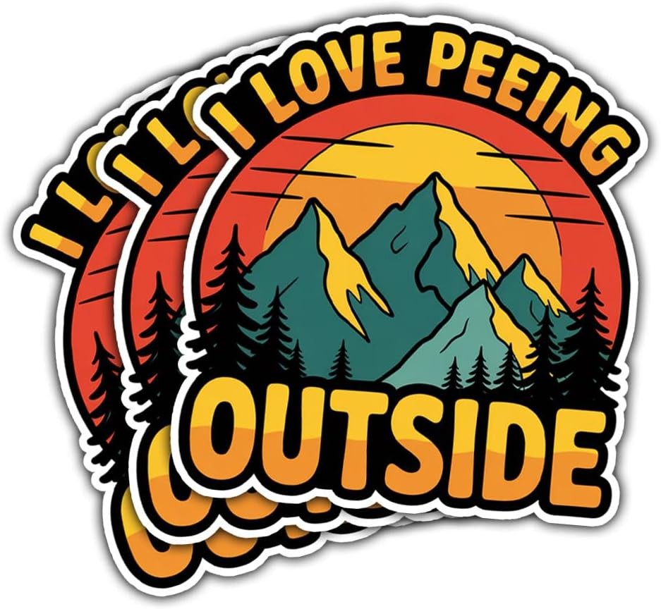 3Pcs I Love Peeing Outside Sticker Funny Nature Outdoor Adventure Gift for Campi