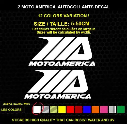 2 MOTO AMERICA sticker Genuine decal sticker WATERPROOF STICKERS