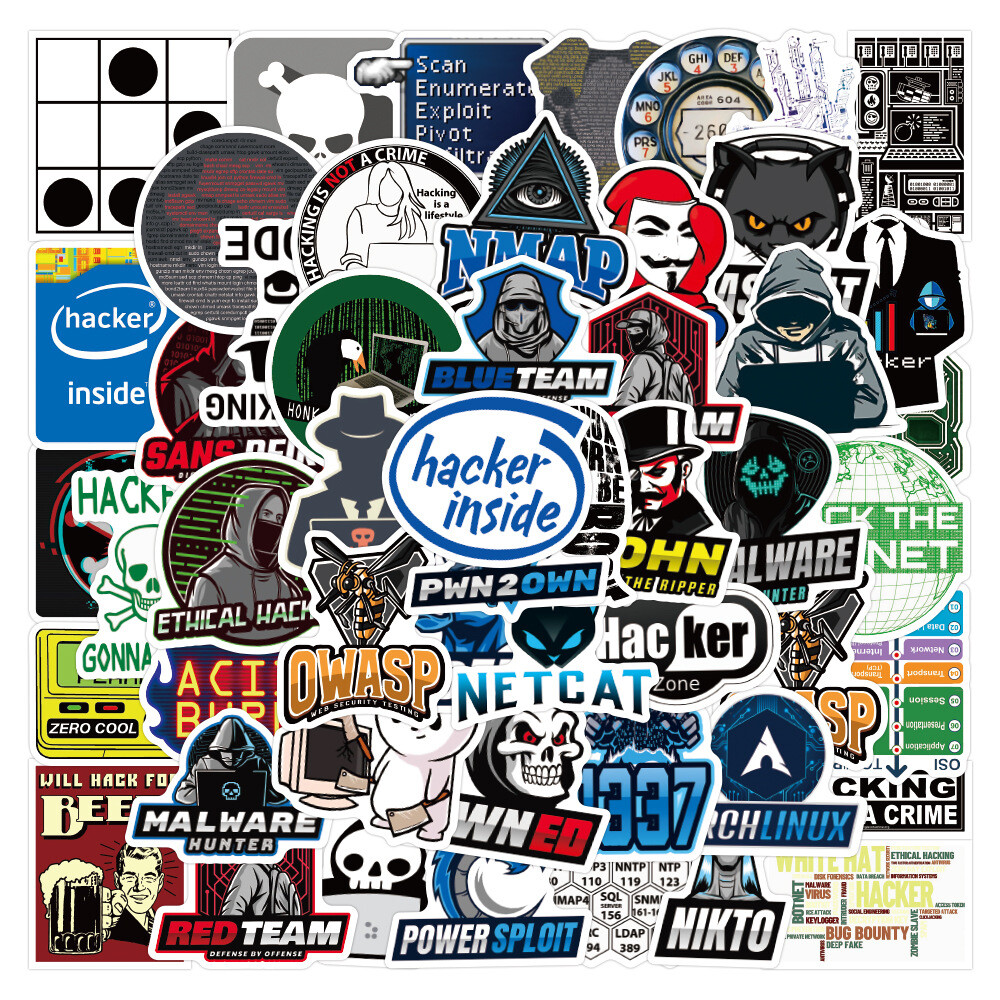 100Pcs Hacker Cartoon Sticker for Adults Teens Girls Scrapbooking Water Bottles