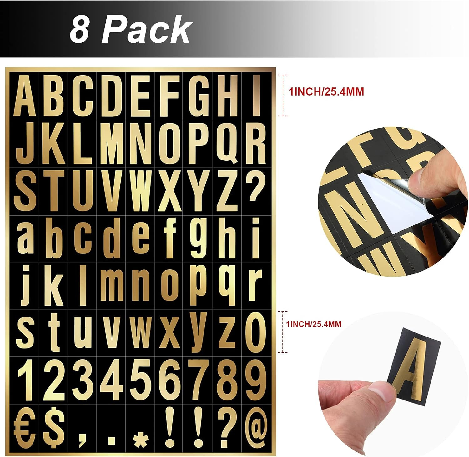 8 Sheets Mailbox Numbers Sticker, Self-Adhesive Vinyl Letters Numbers Kit for Ma