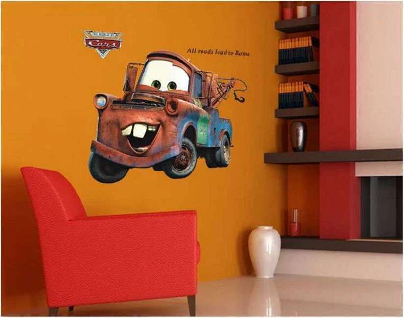 Disney Cars Cartoon Mater Wall Decal Kids Playroom Bedroom Decoration