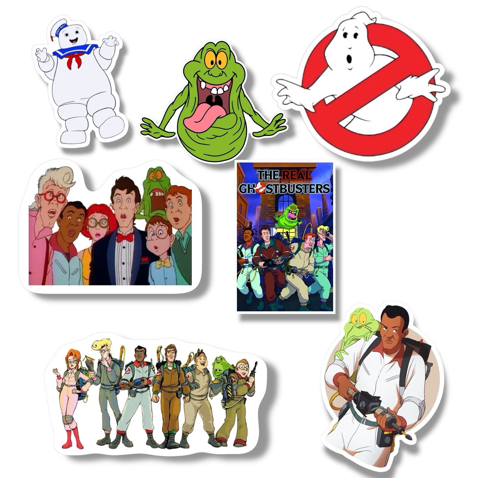 Ghostbusters Cartoon Stickers Retro 1980s Matte Vinyl Water Resistant 5 Pack