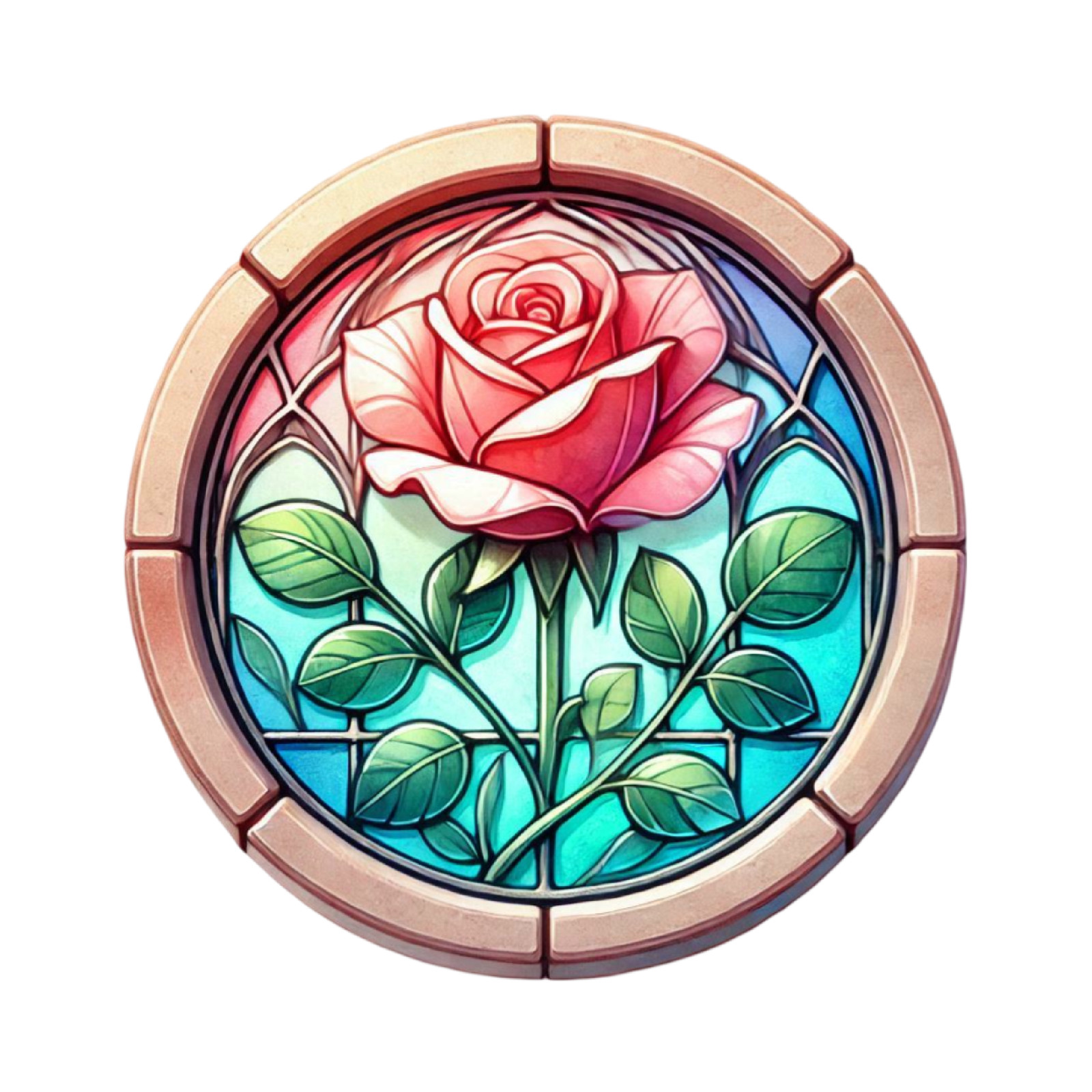 Wall Decal Sticker Roses Stained Glass Window Wall Sticker 18X18cm Large