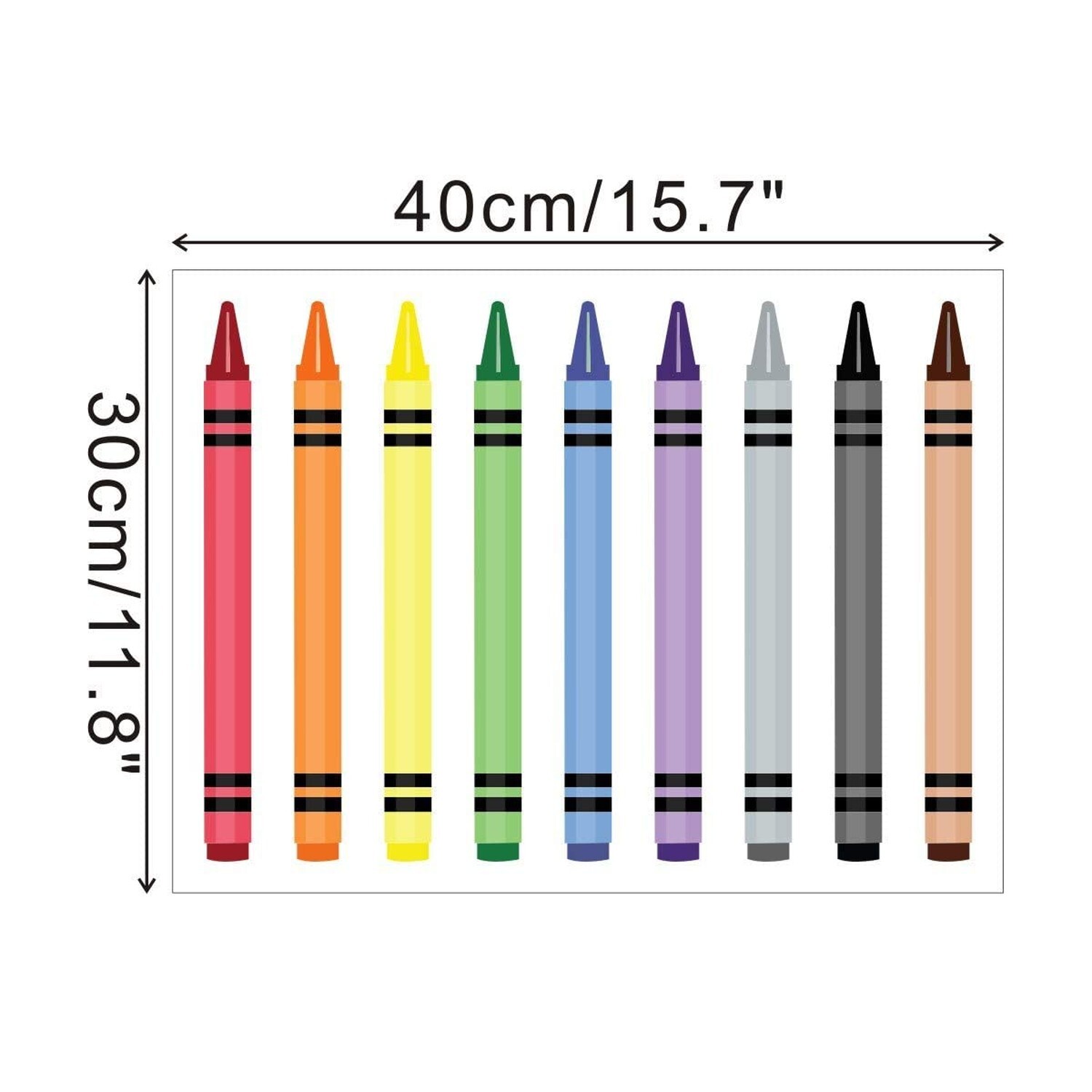 Crayon Decorations Wall Decals DIY Stickers for Kids Preschool Classroom Play…