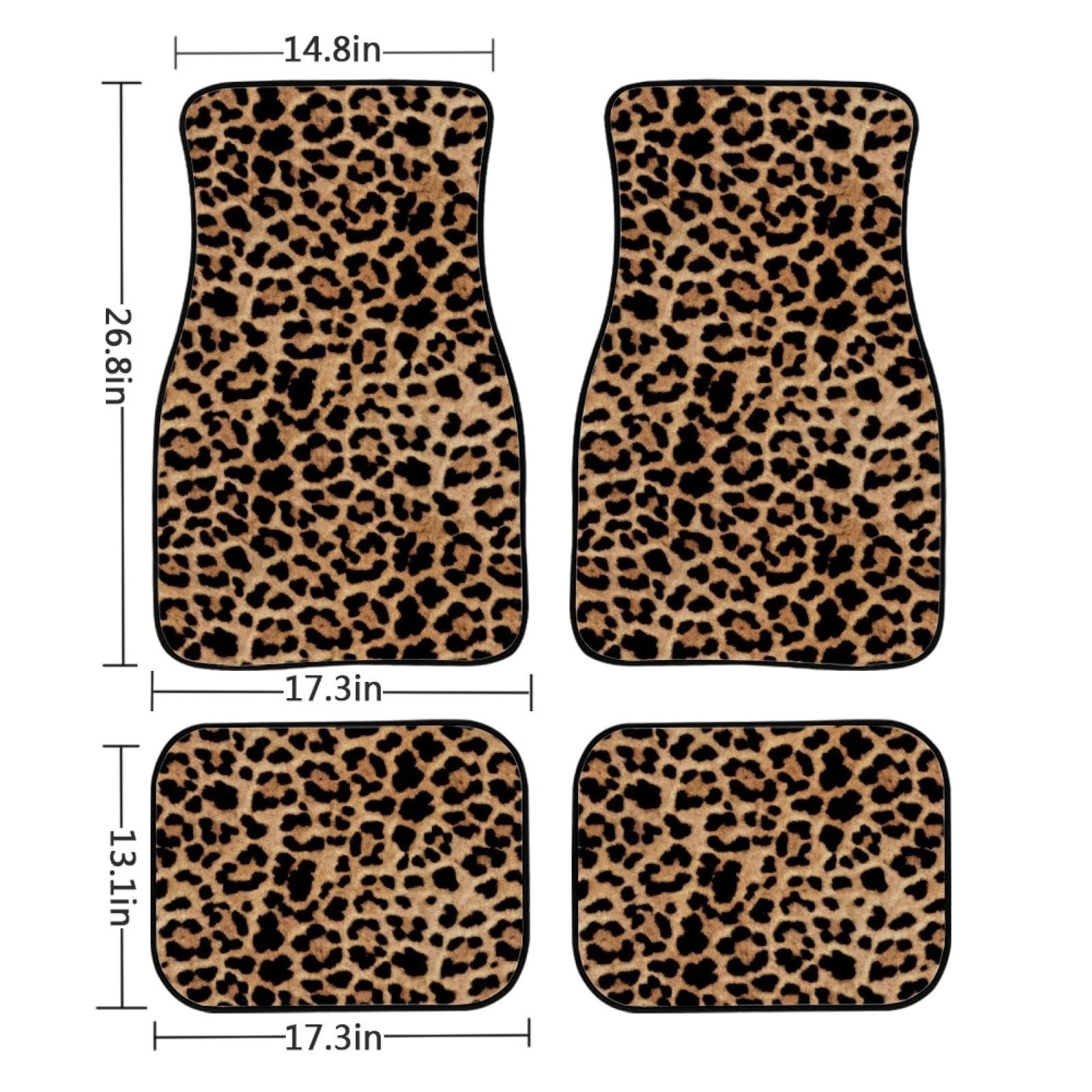 Leopard Car & Auto Floor Mats Women Men 4-Piece Full Set All Weather Universa…