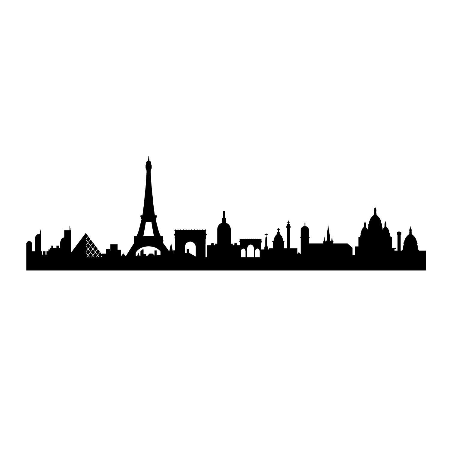 Vinyl Wall Art Decal – Paris Skyline – 20" x 70" – Modern France Decor